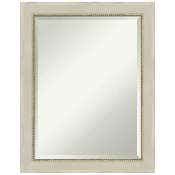 Amanti Art Parthenon Cream 28.25 in. x 22.25 in. Shabby Chic Rectangle Framed Bathroom Vanity Wall Mirror