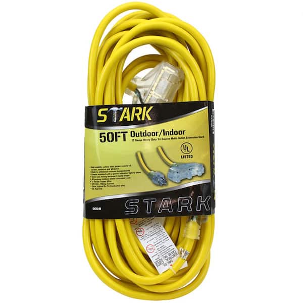 STARK USA 50 ft. 10/3 Multi-Outlet (3) Electric Extension Cord Power Cable