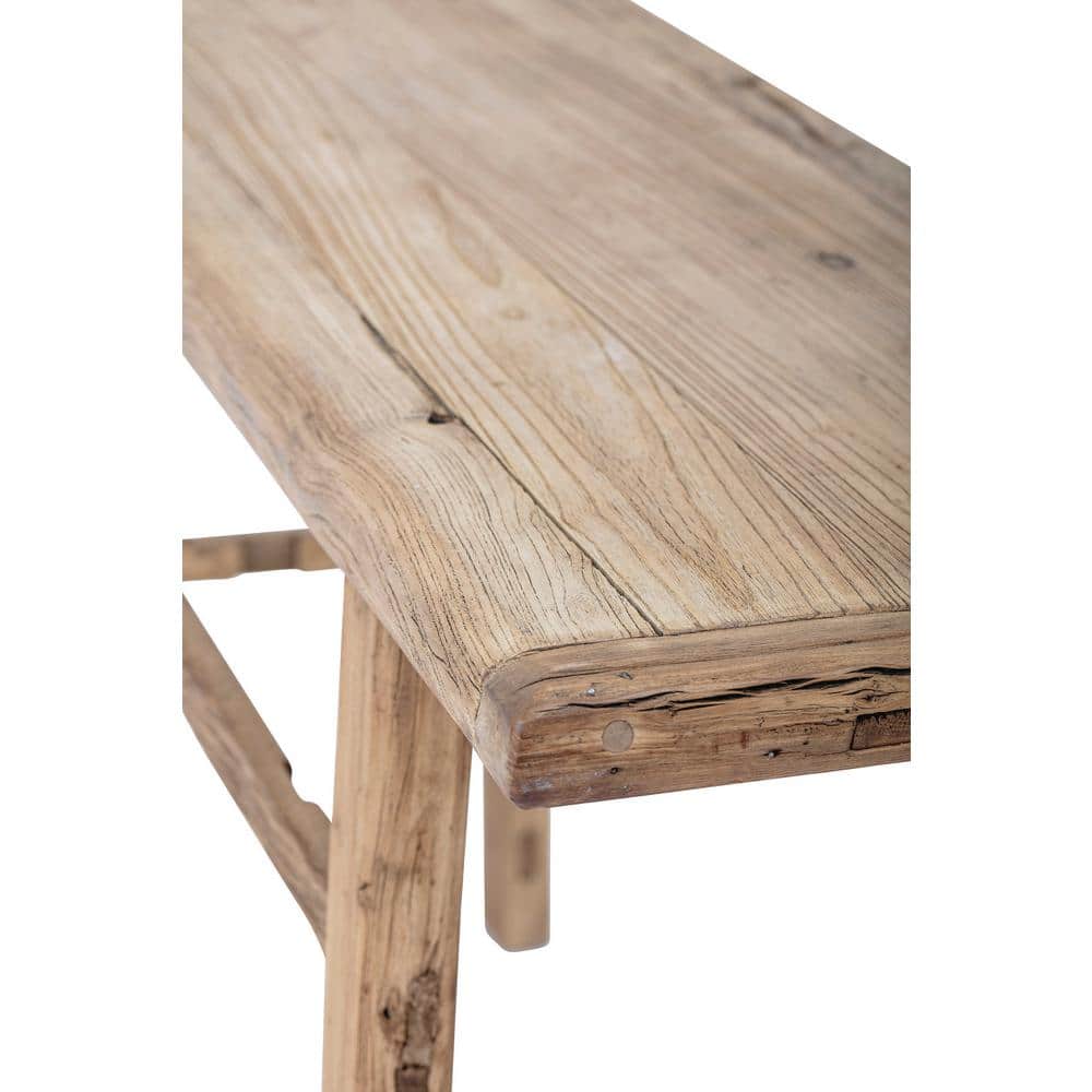 Reclaimed Elm Wood Console Table with Natural Finish
