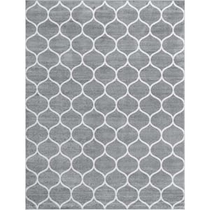 Trellis Frieze Rounded Light Gray 9' 0 x 12' 0 Area Rug