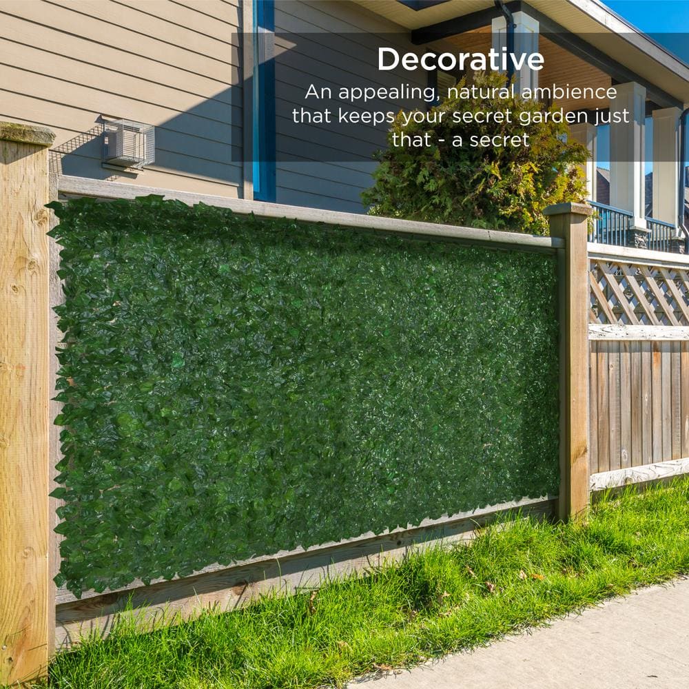 96" x 72" Green Faux Ivy Privacy Fence Screen