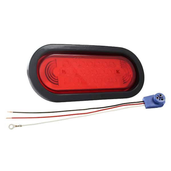 Grote SuperNova Oval LED Stop Tail Turn Light-Red Kit (53962 + 92420 ...