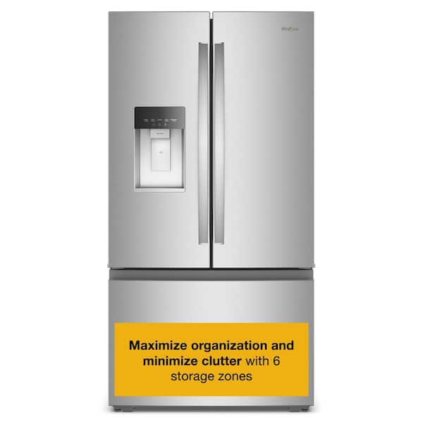 36 in. 23 cu. ft. Counter Depth French Door Refrigerator in Fingerprint Resistant Stainless with In-Door Water & Ice