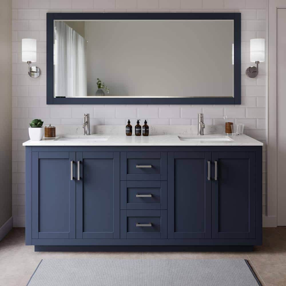 Wyndham Collection Miranda 72 in. W Double Bath Vanity in Dark