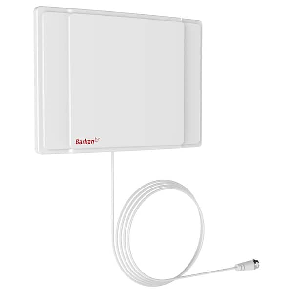 Barkan a Better Point of View Barkan HDTV Passive Tabletop/ Wall Mounted Flat Indoor Antenna, Full HD, 360° Reception, Easy Assembly, White