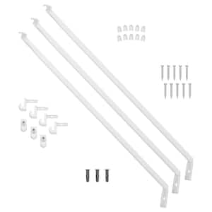 16 in. D x 72 in. W x 12.625 in. H White Wire Fixed Mount All-in-One Hardware Kit for 4 ft.-6 ft. Reach-in Closet System