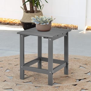 Gray Square Wood Outdoor Coffee Table For Garden