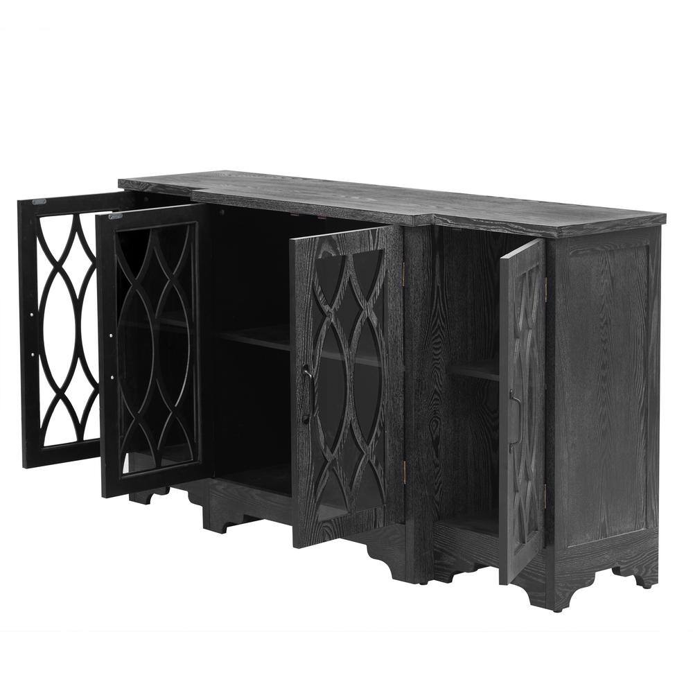 58 in. W x 15.7 in. D x 32 in. H Bathroom Black Linen 202311