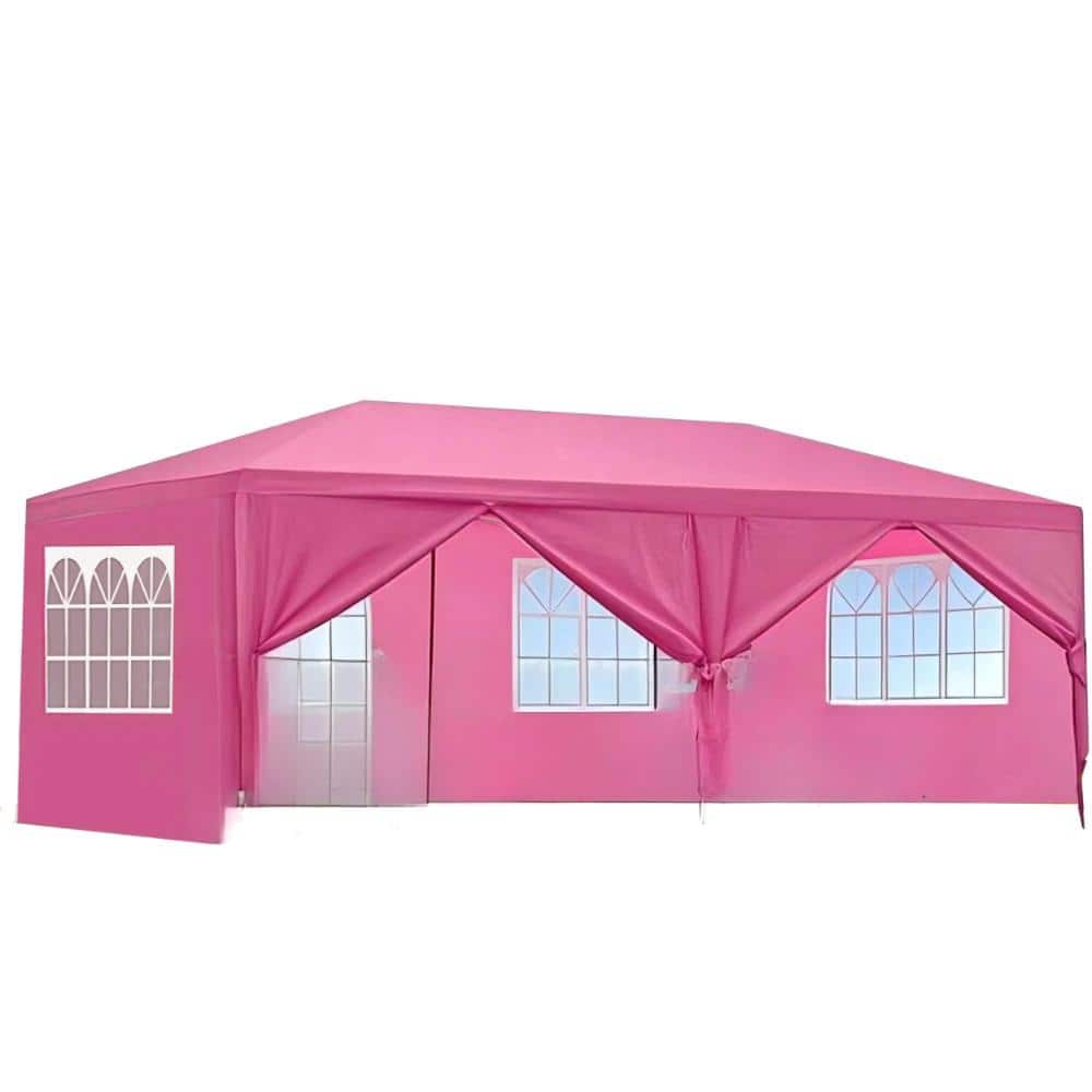 10 ft. x 20 ft. Wedding Party Canopy Tent Outdoor Gazebo with 6 Removable Sidewalls In Pink price history on PriceWatchPro