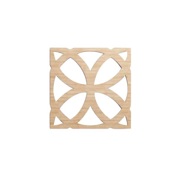 Ekena Millwork 7-3/8 in. x 7-3/8 in. x 1/4 in. Alder Extra Small Daventry Decorative Fretwork Wood Wall Panels (10-Pack)