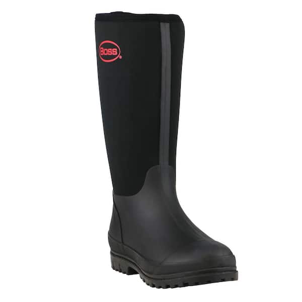 West Chester Men's Boss 19 in. Waterproof Neoprene Work Safety Rubber Boots - Black Size 10 with Steel Shank