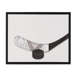 Sylvie "Hockey Portrait Horizontal" Framed Canvas Sports Wall Art 24 in. x 18 in.
