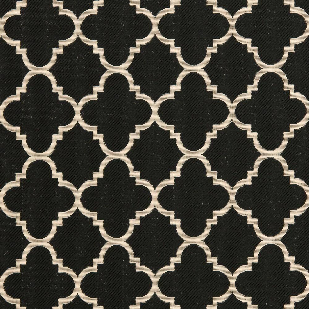 Black and Beige Geometric Outdoor Area Rug 4' x 5'7"