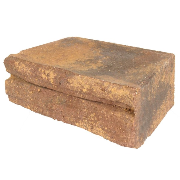 Natural Impressions 4 in. H x 12 in. W x 8 in. D Harvest Blend Concrete Retaining Wall Block