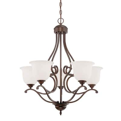 Millennium Lighting 3-Light Rubbed Bronze Semi-Flush Mount Light with ...