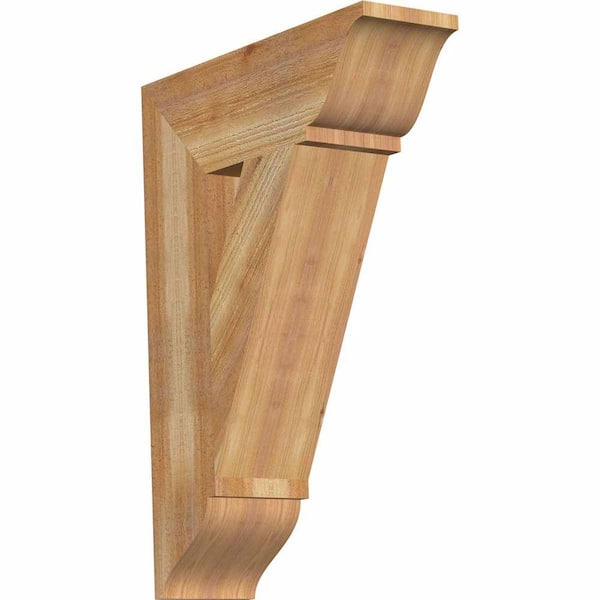 Ekena Millwork 6 in. x 28 in. x 20 in. Western Red Cedar Traditional Rough Sawn Bracket