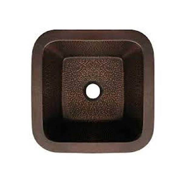 Whitehaus Collection Undermount Copper 15 in. Single Bowl Kitchen Sink in Hammered Bronze