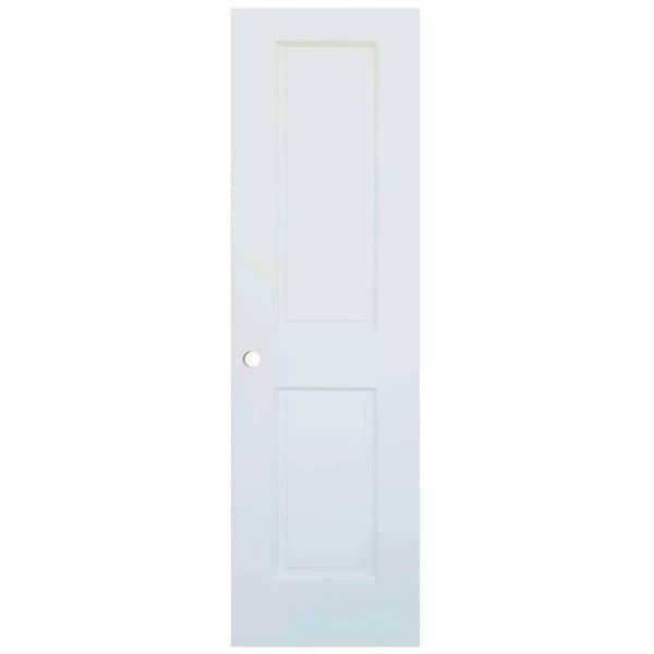 Kimberly Bay 80 in. H x 24 in. W Colonial 2-Panel White Solid Core Wood Interior Door Slab with Bore Hole