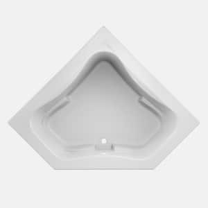 SIGNATURE 60 in. x 60 in. Neo Angle Soaking Bathtub with Center Drain in White