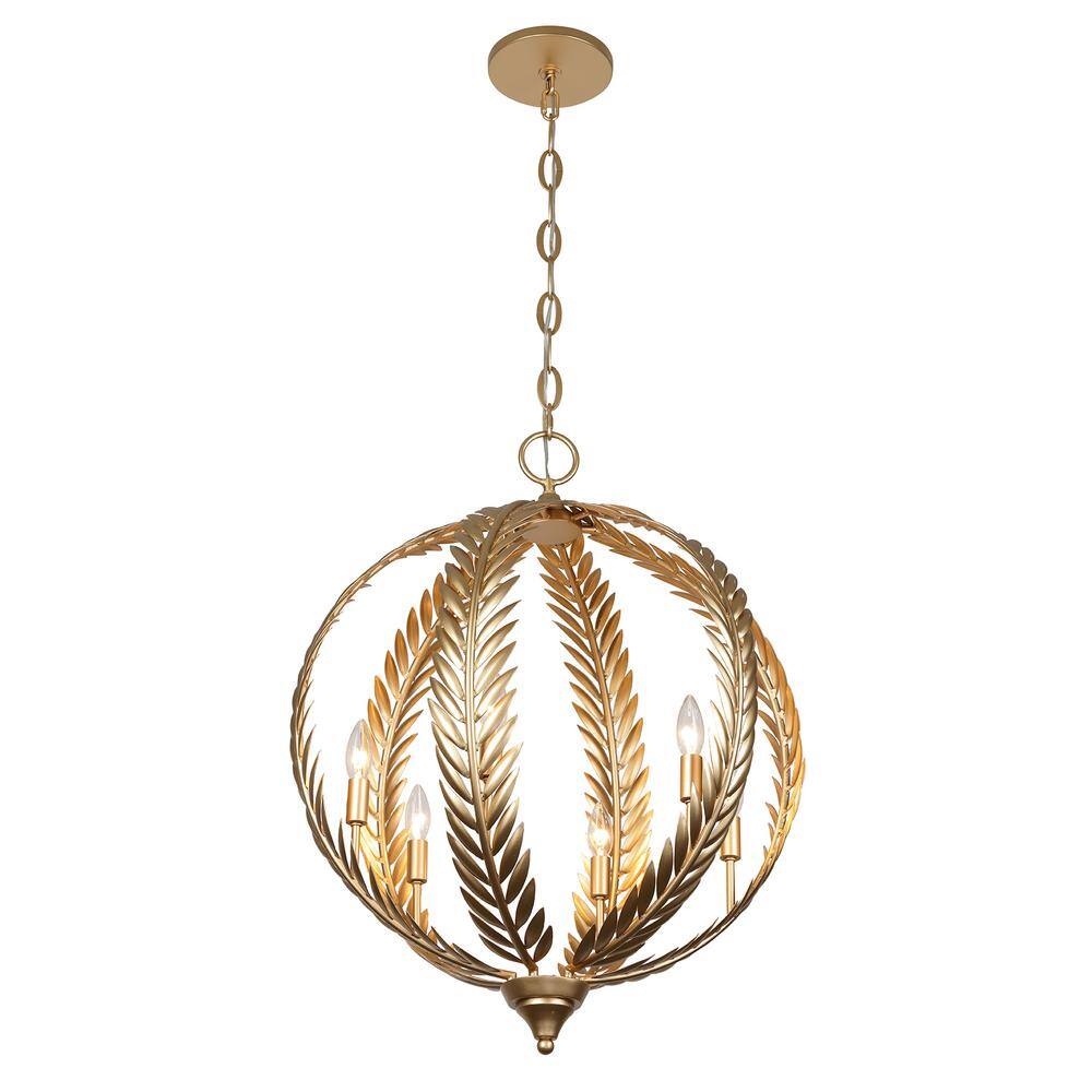 Atlas Grecian Gold 6-Light Metal Pendant