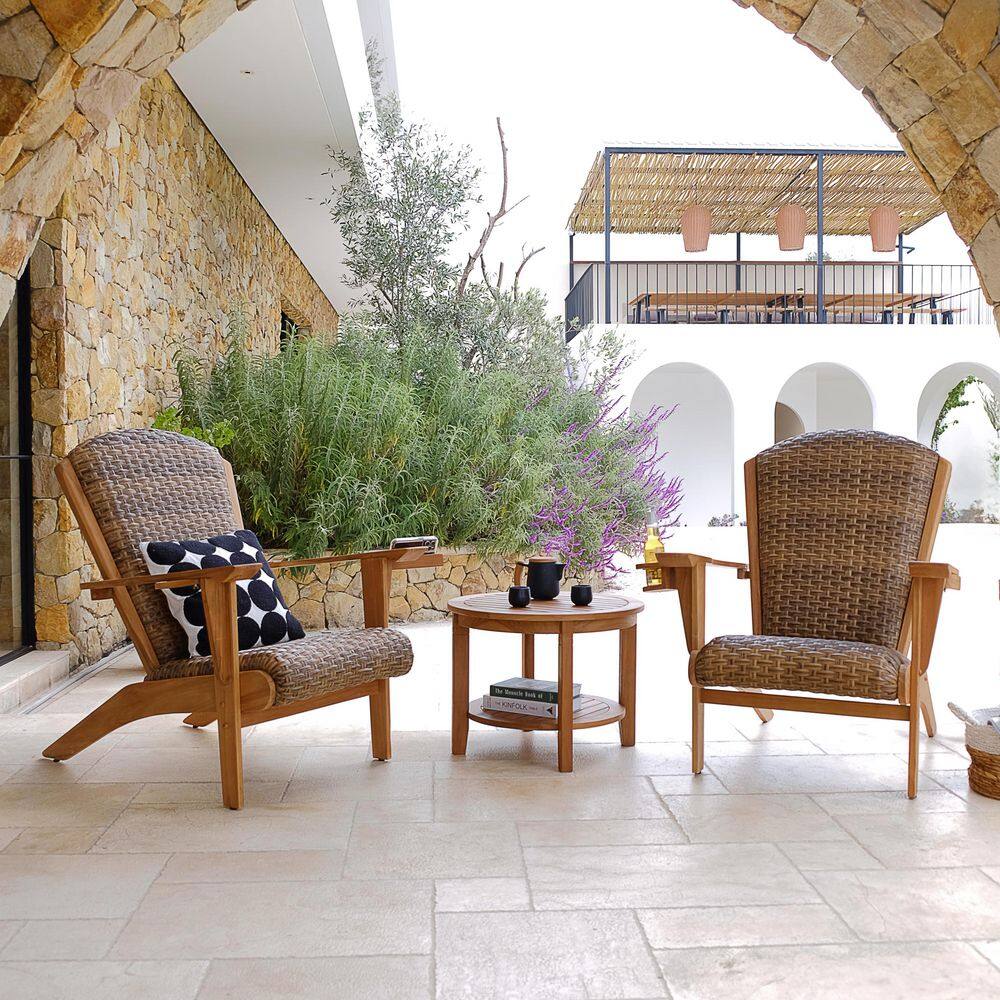 Luton 3-Piece Teak Wood Outdoor Adirondack Set-Free Patio Cover price history on PriceWatchPro
