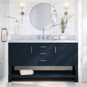 Bayhill 60 in. W x 21.5 in. D x 34.5 in. H Freestanding Bath Vanity Cabinet without Top in Midnight Blue