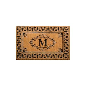 Welcome Doormat 30 in. x 48 in. Indoor/Outdoor Monogrammed Letter M Door Mat