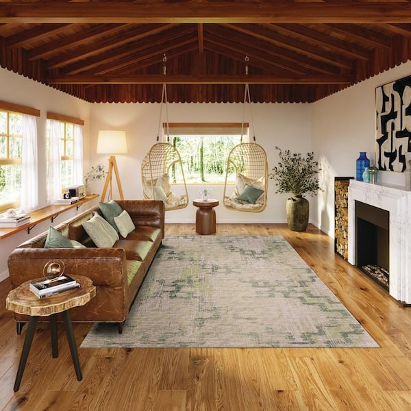 Addison Rugs Yuma Green 8 ft. x 10 ft. Geometric Indoor/Outdoor