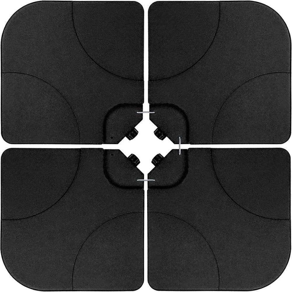 Black Heavy Duty Plastic 4-Piece Patio Umbrella Base