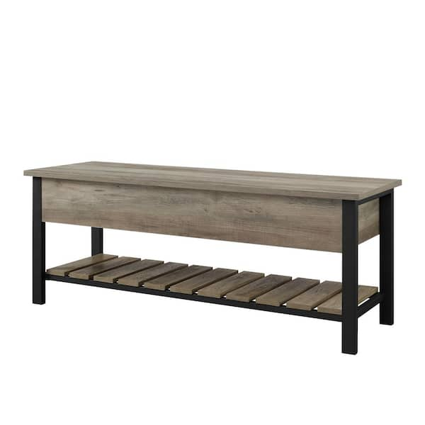 Best Buy: Walker Edison Industrial Modern Entryway Shoe Rack Bench