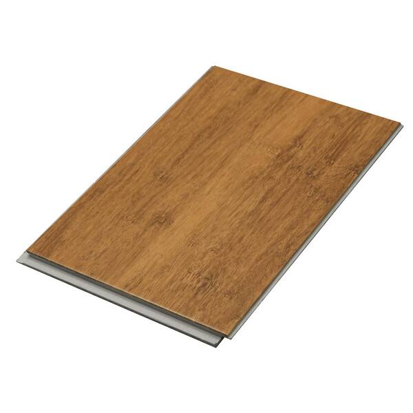CALI Take Home Sample - Waterproof Core Aged Amber W Click Engineered Bamboo Flooring - 5-9/16 in. x 6 in.
