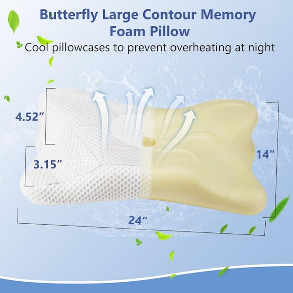 WONDER COMFORT White Cervical Contour Memory Foam Pillows with