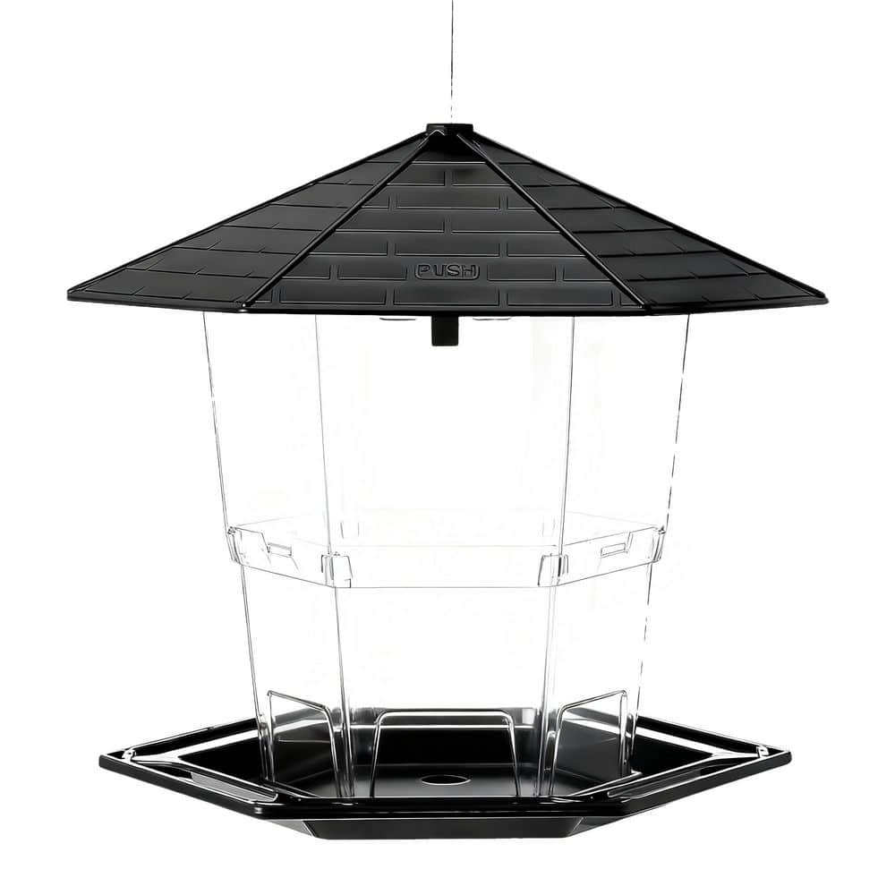 7.8 in. Plastic Bird Feeders for Outdoors Hanging Bird Feeder Wild Birds Seed, Black price history on PriceWatchPro