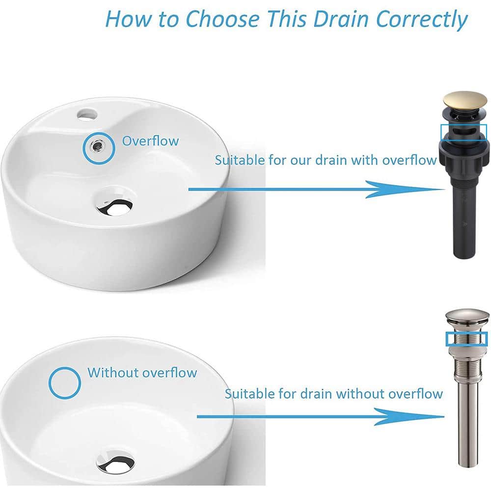 Brushed Gold Pop-Up Bathroom Sink Drain Assembly