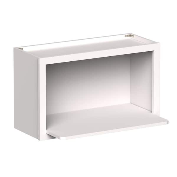 30 in. W x 12 in. D x 18 in. H Ready to Assemble Solid Wood Shaker Wall Microwave Kitchen Cabinet in White