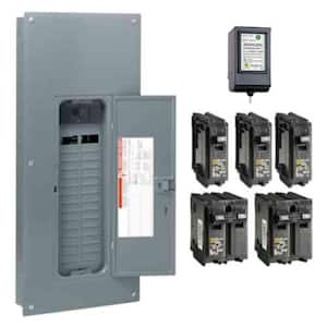 Homeline 150 Amp 30-Space 60-Circuit Indoor Main Breaker Plug-On Neutral Load Center with Cover, Surge SPD - Value Pack