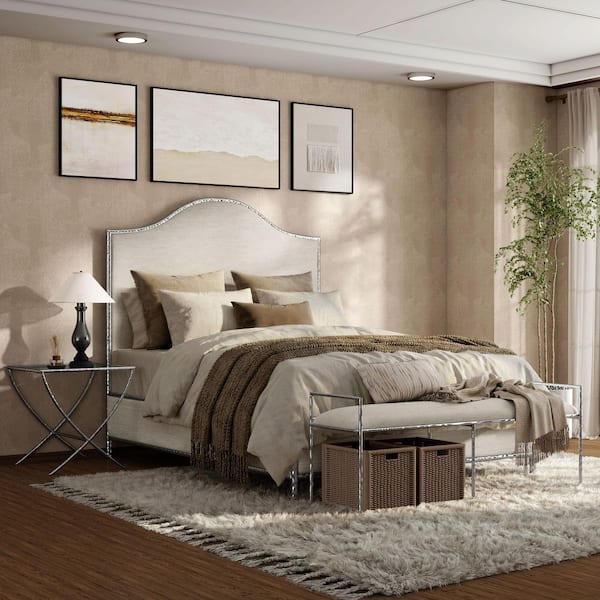 Furniture of America Zayen 3-Piece Modern Hammered Stainless Steel