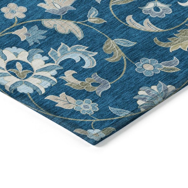 Chantille Machine Washable Indoor/Outdoor Abstract ACN1006 Navy 1 ft. 8 in. x 2 ft. 6 in. Area Rug