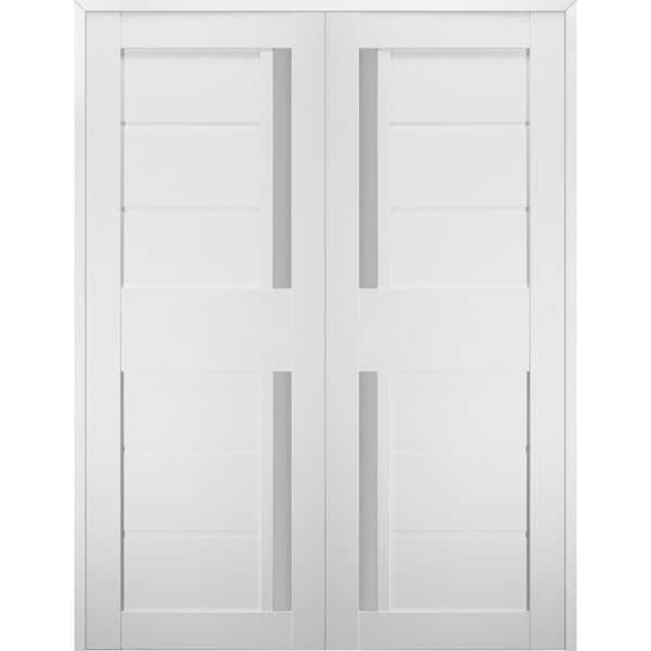 Belldinni Esta 72 in. x 79.375 in. Both Active Frosted Glass Bianco ...