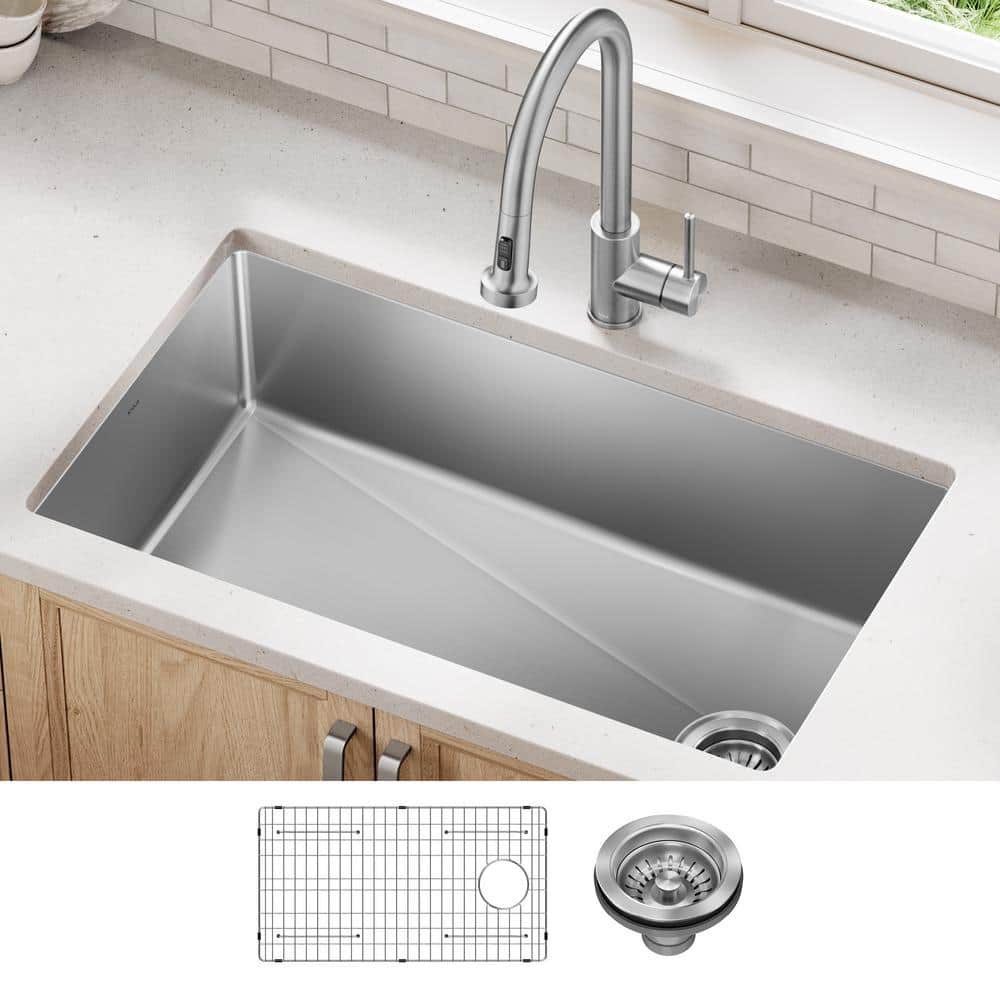 Kraus 32.5" Stainless Steel Single Bowl Drop-In Kitchen Sink
