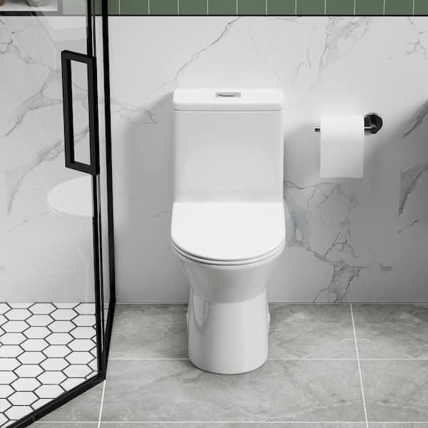 ZXDDMS Rough in 12 in. 1-Piece Toilet 1.1/1.6 GPF Powerful Dual