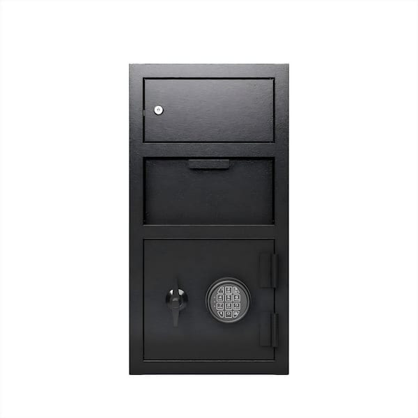 3 cu. ft. Carbon Steel Fire-Resistant 2-Door Drop Safe with Electronic Lock and Deposit Slot in Black