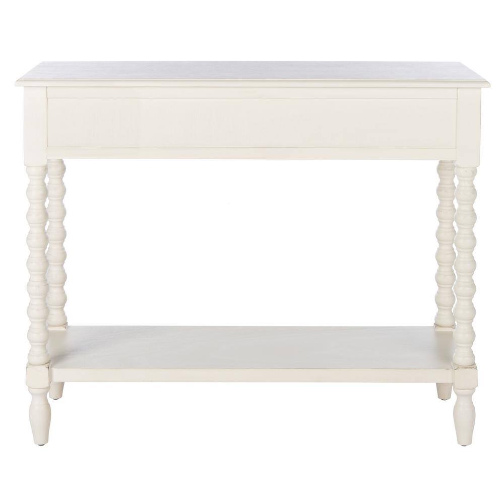 Athena Distressed White Wood 2-Drawer Hallway Table