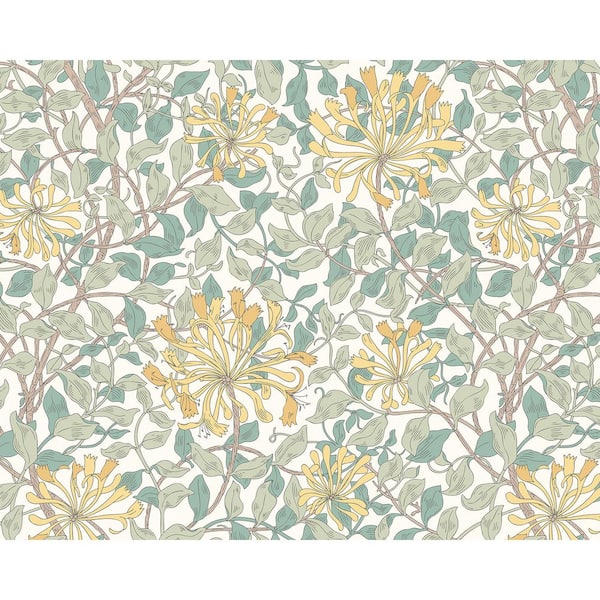 Brewster 19.7 in. x 0.025 in. Yellow Nature Origin Murals Honeysuckle Yellow Wall Mural