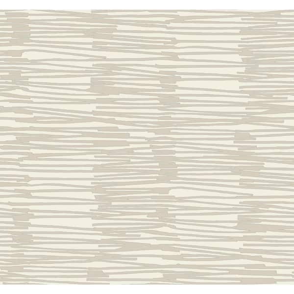York Wallcoverings Beige and Silver Water Reed Thatch Textured Non-Pasted Paper Wallpaper