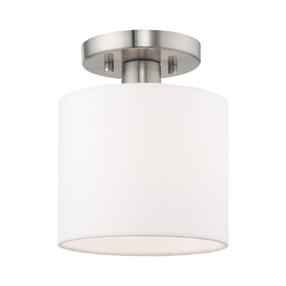 B/S Livex Lighting 50921-91 Americana Two Light Ceiling Mount from Cortland Collection in Pwt Finish Slvr Nckl Brushed Nickel