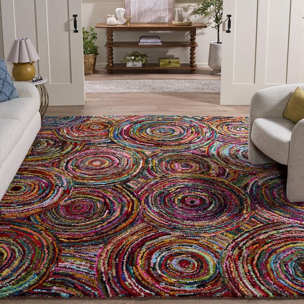 Nantucket 10 ft. x 14 ft. Multi Geometric Area Rug