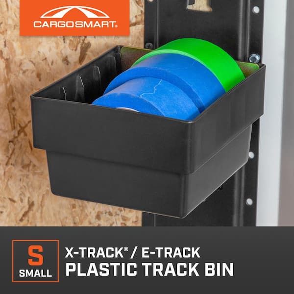 4 in. H x 6 in. W x 7 in. D Small Plastic Track Bin