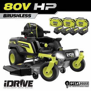80V HP Brushless 54 in. Battery Electric Cordless Zero Turn Riding Mower (3) 80V Batteries (4) 40V Batteries and Charger