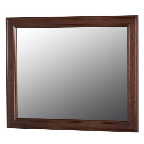 Home Decorators Collection Annakin 31 in. W x 26 in. H Wall Mirror in Cognac